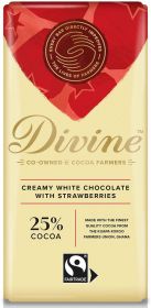 Divine FT White Strawberries Chocolate 90g x15